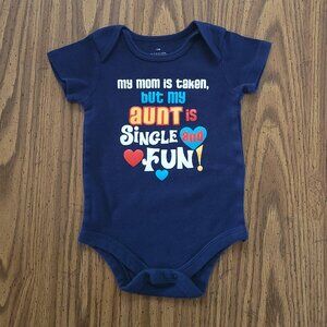 Navy "Aunt is Single and Fun" Onesie Size 12 Month